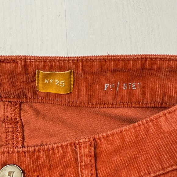Pilcro & The Letterpress Pant Womens Sz 25 Rust Red Corduroy Fit/Stet Low Skinny - Picture 9 of 12